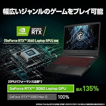 RTX 3060 ゲーミングノートPC GF65-10UE-256JP MSI 価格.com - MSI GF65-10UE-256JP スペック・仕様
